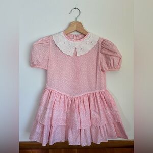 Bonnie Jean VTG Light Pink Dress with White Embroidery